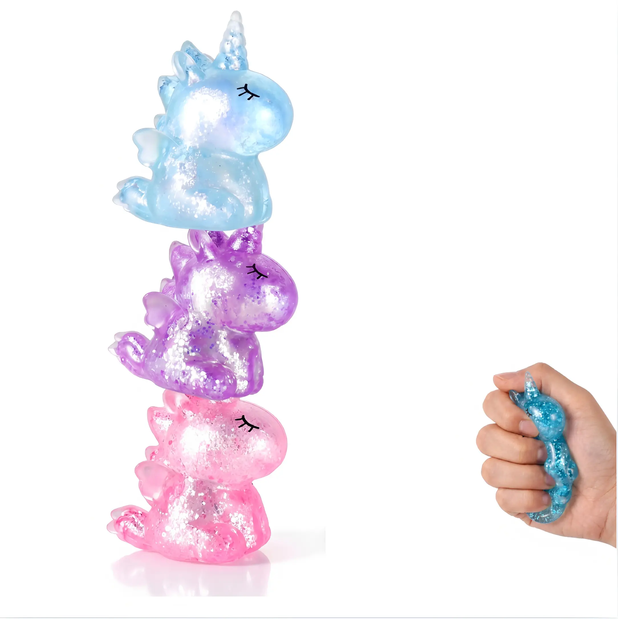 KIDGENIUS Sparkly Maltose Unicorn Squishy Fidget Toy - Ultra-Soft Slow Rebound Slow-Rise Squishy Stress Relief Toy for Calm Corner Emotional Regulation, Work & School Breaks