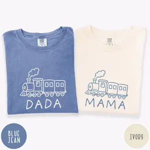 Custom Train Birthday Comfort Colors Matching Shirts: Chugga Chugga Two Two Birthday Shirts for Family