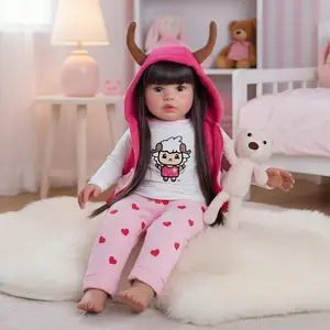 BABESIDE 22inch Reborn Baby Doll 55cm Lifelike Newborn Girl Vinyl Limb Cloth Body Princess Toddler Art Bebe Birthday Gifts For Girls Toy Age 3+