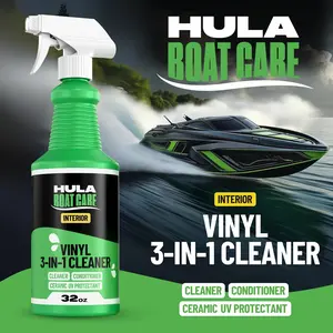 Hula Interior Vinyl 3-in-1 Boat Cleaner, Conditioner and Ceramic UV Protectant Spray | Deep Cleaning Boat Vinyl Cleaner and Protectant | Marine Detailing | Made in USA (32 oz)