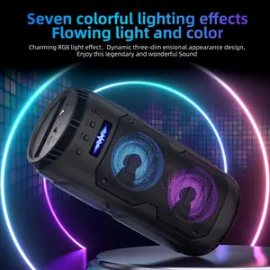 Wireless Speaker Dual Speakers Karaoke, Multi-Function USB Flash Drive Slot, Aux Input, Mic Slot, TF Slot, Party, Outdoor Entertainment, Speech, Portable Party Speaker