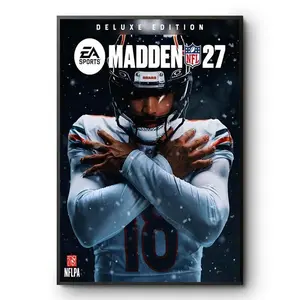 Madden 27 Deluxe Caleb Williams Chicago Bears Cover Art Poster, Home Decor Wall Art for Sports Fans