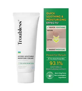 Troubless Hydro Soothing Moisturizer Face Cream | Hydrating Moisturizer Face Cream Korean Redness Relief for Face | Day & Night Skin Cream Face Moisturizer for Oily Skin Combination (2.36 fl oz)