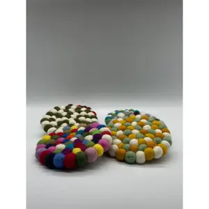 Multicolor Round Felt Coaster - 20cm