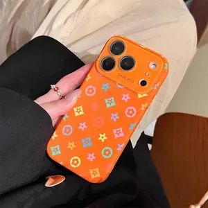 Colorful Floral Pattern Solid Color Phone Case with Ultra Skin friendly Touch, All Inclusive Lens Phone Case Suitable for Apple 17 16 15 14 13-952