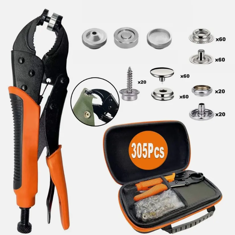 305Pcs Heavy Duty Snap Fastener Tool Kit - Alloy Steel Sewing Tools, Boat Accessories for Marine Use, Canvas Sewing Tarp Repair Kits with Snap Installer, Effortless Installation & User-Friendly Design