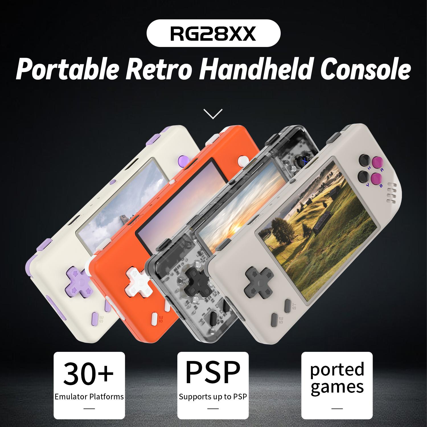 ANBERNIC RG28XX Retro Handheld Game Console 2.83-inch IPS Screen Linux OS Built-in 3100mAH Battery 32G TF Card Support 2.4G Wireless and Wired Controller,HDMI Output TV, Vibration Motor
