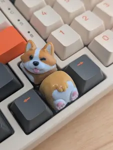 Corgi Artisan Keycap: Cherry MX Keyboard - Hiko3D Design (2pcs)