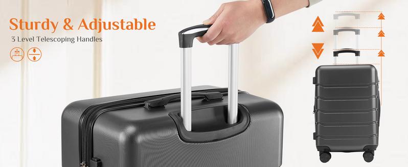 SweetFurniture Carry on Luggage, Hard Shell ABS Suitcase with Double Spinner Wheels, Lightweight Expandable Rolling Luggage with TSA Lock