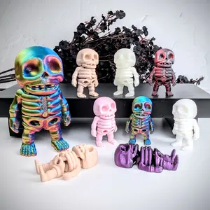 Skeleton Fidget, Halloween Decor, Skeleton Miniatures, Fidget Toys, Goth Decor, Gothic Gifts for Her, Articulated Flexi Skeleton, Stim Toys