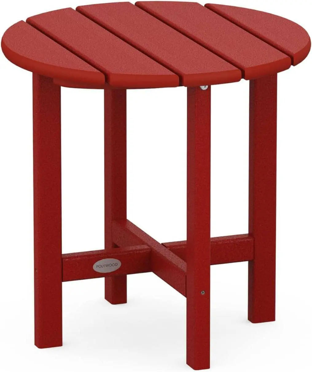 POLYWOOD Round 18" Side Table in Crimson Red