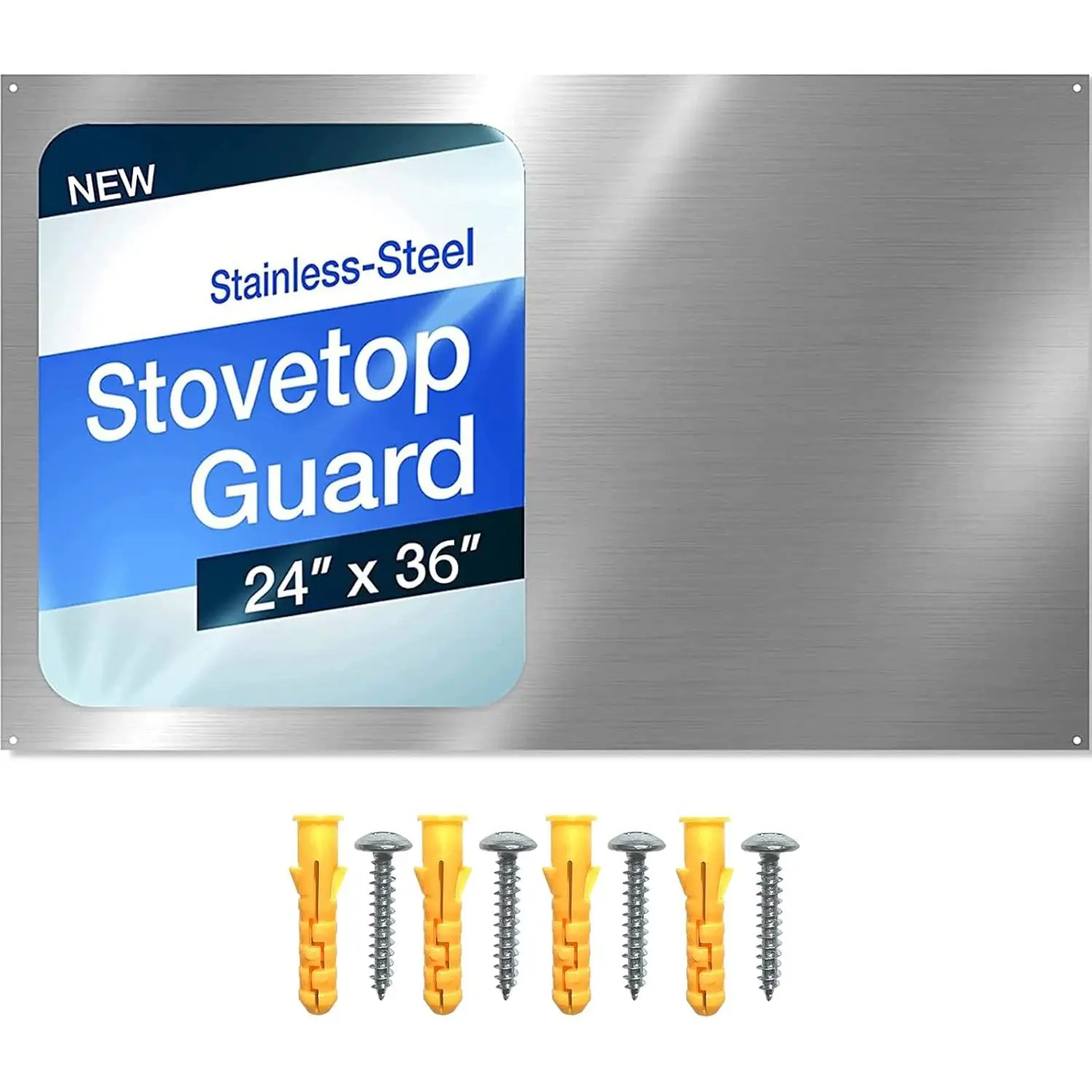 Synthetic 24" x 36" Ultra-Flat Reversible Metal Stovetop Backsplash Splatter Guard, Broan-NuTone SP3004 Compatible, Flushed Panel, High Functionality, Wipe with Damp Cloth, Kitchen Use, Includes Matching Screws