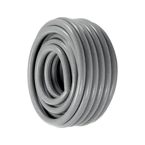 VEVOR 1/2-Inch Flexible Electrical Conduit, 100 ft, PVC Liquid-Tight Conduit Non-Metallic with 5 Straight and 5 90-Degree Conduit Connector Fittings, for Air Conditioning Motor Controller Pump, IP65