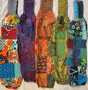 Patchwork Harem Pants with Pockets, Boho Hippie Harem Pants, Women’s Summer Pants, Festival/Beach Clothing