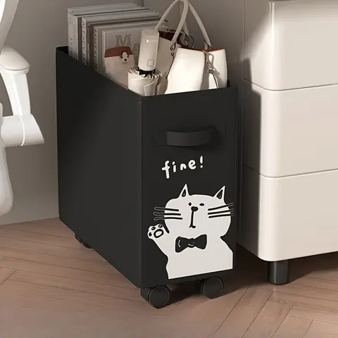 Foldable Rolling Storage Cart Under-Desk Organizer, Mobile File Organizer, Document Organizer and Holder, Space-Saving Solution for Home Office Supplies, Office Accessories and Books