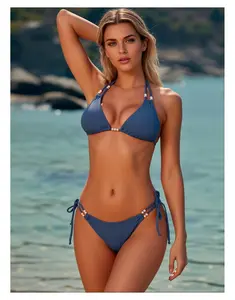 Women's Bikini Swimsuit Pearl Strappy Two Piece Bathing Suit Sexy Beachwear Swimsuit for Women Casual Summer Vacation