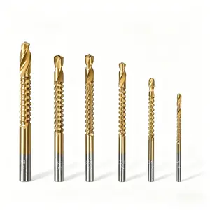 6 Pack Titanium Coated HSS Twist Drill Bits | 3–8mm Serrated Side Cutting Drill Bits | Multipurpose Woodworking Tools for Plastic, Metal & Wood Hole Drilling