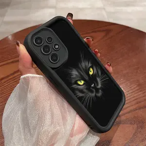 Dark Personality Black Cat Pattern Phone Case for Galaxy A01/A02S/A03/A03s/A05/A10s/A11/A12/A13/A14 5G/A15 4G/A20s/A21s/A22/A23/A30s/A31/A32/A34/A50/A51/A52/A52s 5G/A53 5G/A54 5G/A70/A71/A72/A73 5G/S20/S21/S22 5G/S22+ 5G/S22 Ultra 5G/S23/S23+