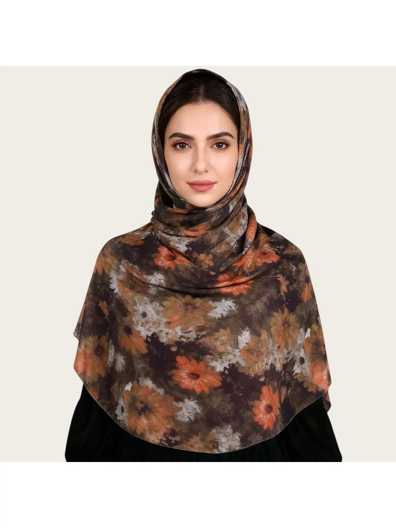 Ombre gradient printed chiffon scarf, multi-color and multi-style, vintage Chinese style long scarf, versatile elegant shawl square scarf, Polyester Scarf