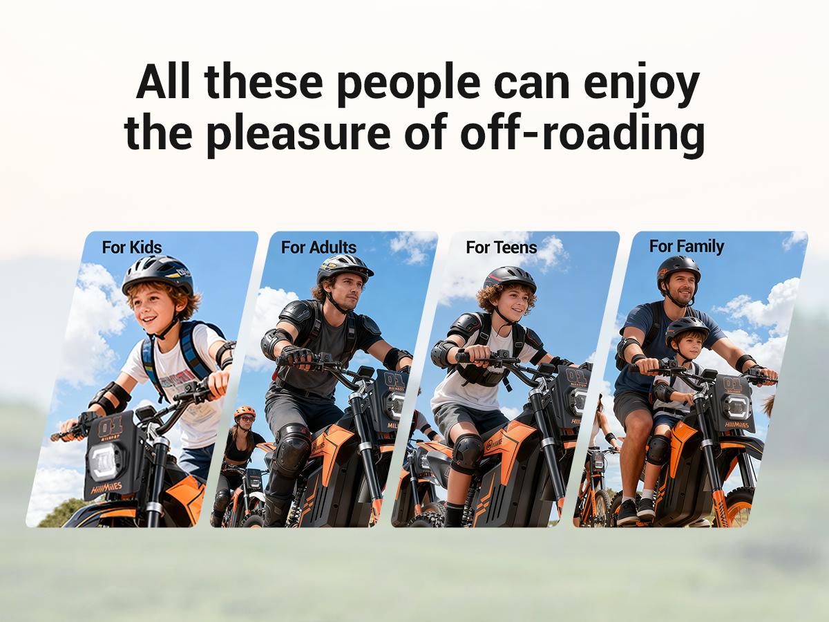 HillMiles MilePop 1 Electric Bicycle — (3000W Peak) Power, equipped with a 48V 25Ah battery, offering a range of 35–45 miles; features hydraulic brakes, a full suspension system, and Bluetooth music functionality; an off-road electric bicycle.