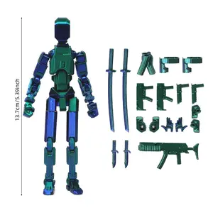Military Style Double Blade Special Forces Articulated Doll 3D Printed Movable Action Figure Trendy Ornament Gift