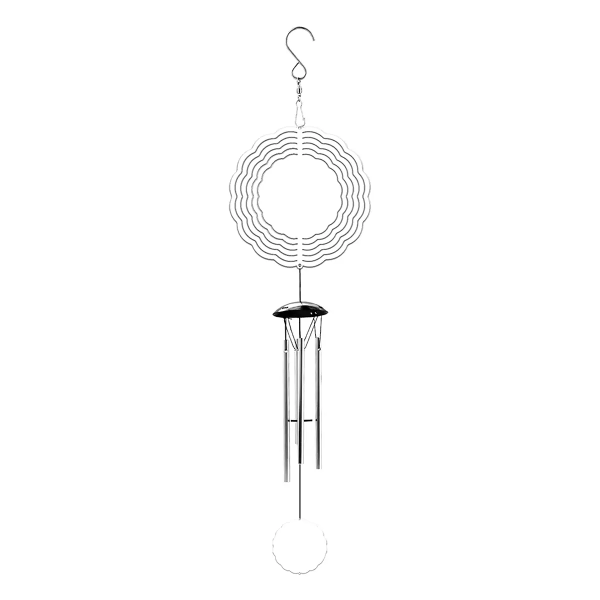 Metal Hanging Sublimation Wind Spinner Blanks - 4 Thick Aluminum Tubes, Vinyl Printable Outdoor Decoration for Mother's Day, Birthday, Wedding, Balcony Gifts