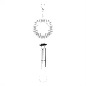 Sublimation Wind Spinner Blanks Outdoor Decor, Windchimes with 4 Thickened Aluminum Tubes for Mom Grandma Women