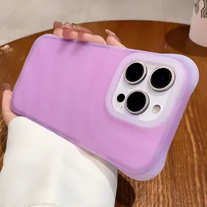 Shockproof Ripple Jelly Silicone Soft Phone Case For iPhone 14 13 15 16 Pro Max Matte Candy Thickened Bumper Protection Cover
