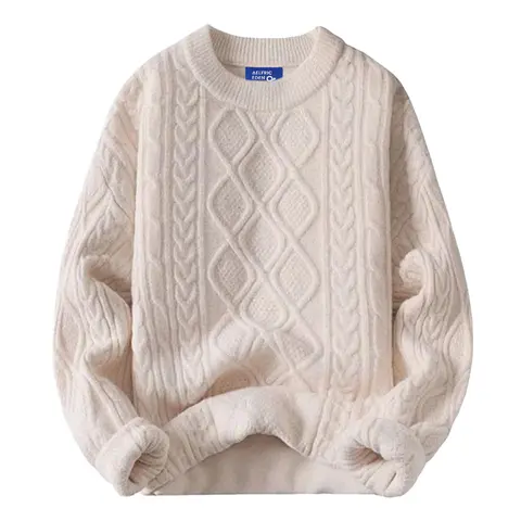 Aelfric Eden Women's Casual Minimalist Plain Crew Neck Pullover - Cozy Fashion Acrylic Blend Nylon Knitwear Top