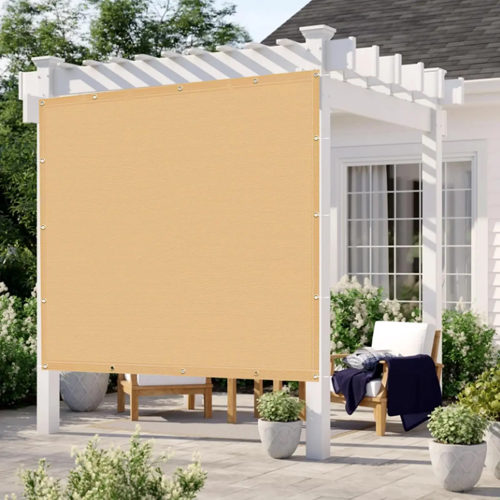 Shade Cloth Sun Shade Cloth with Grommets Pergola Shade Cover 95% UV Protection for Patio Outdoor