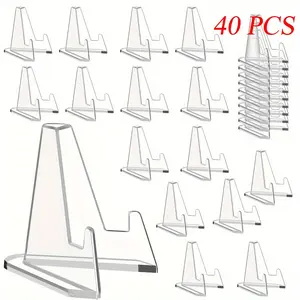 40 Piece Card Display Rack Acrylic Photo Frame Card Holder Set,Suitable for Collecting Challenge Coins,Medals,Graded,Sports Cards,Hand Tools Kits,Springtok
