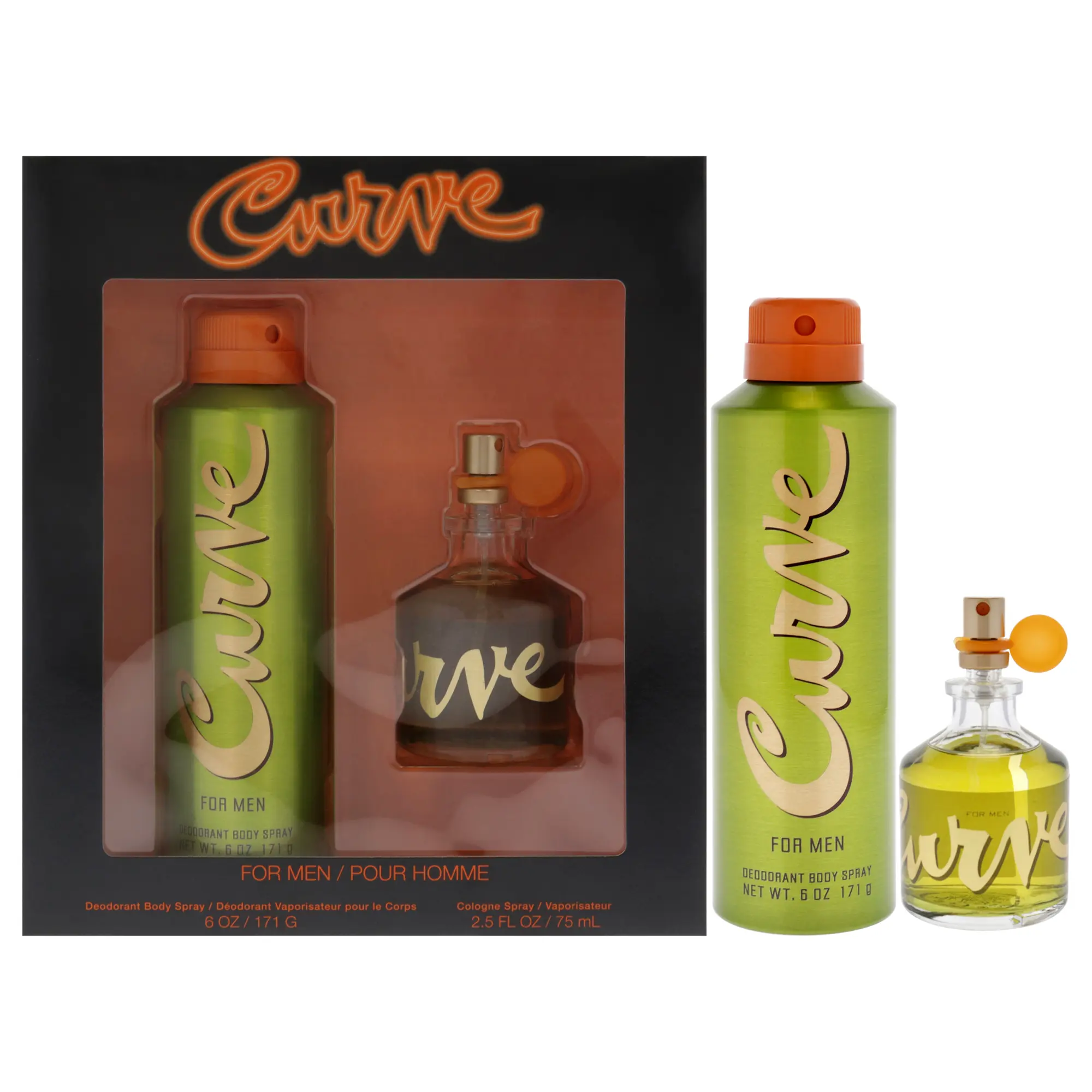 Curve by Liz Claiborne for Men - 2 Pc Gift Set 2.5oz Cologne Spray, 6oz Deodorant Body Spray Curve by Liz Claiborne for Men - 2 Pc Gift Set 2.5oz Cologne Spray, 6oz Deodorant Body Spray
