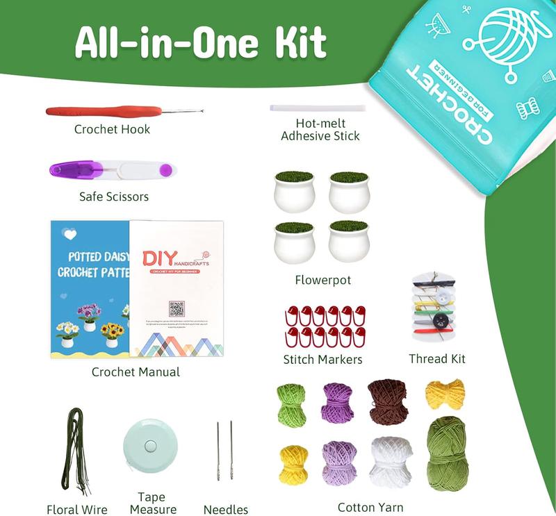 Madwave Crochet Kit for Beginners, for Beginners Adults & Kids with DIY Set, Step-by-Step Video Tutorials, Yarn, Hook, and All Accessories Included