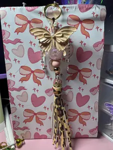 Butterfly Stainless Steel Mystery Keychain, Split Ring Keychain for Fashion Accessory Use, Split Ring Keychains