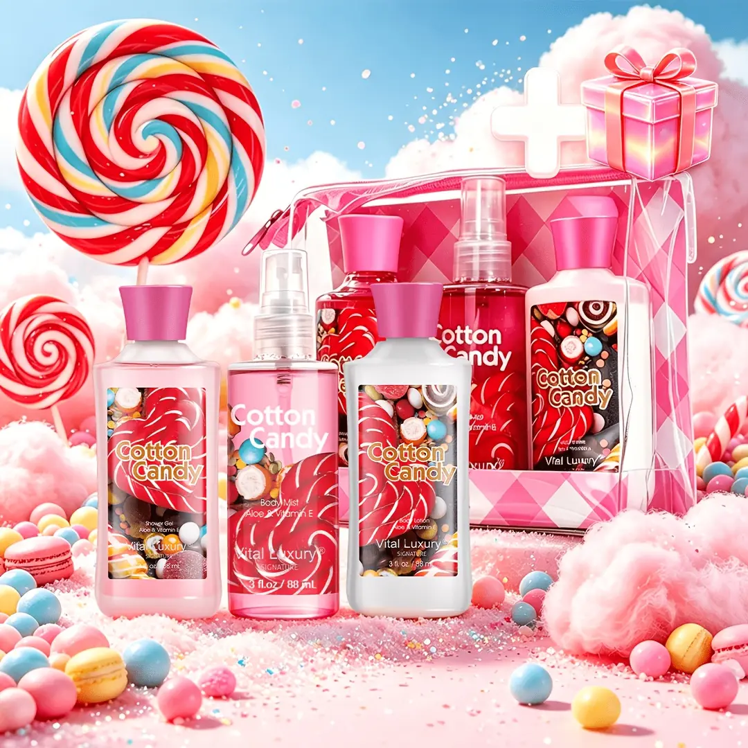 Vital Luxury Bath & Body Care Gift Set - 3pcs Candy And Gourmet Scented Luxury Spa Set (Bath Gel, Shower Gel, Body Spray), A Luxurious Mother'S Day Beauty Gift Set, The Perfect Present for Moms, Best Friends, And