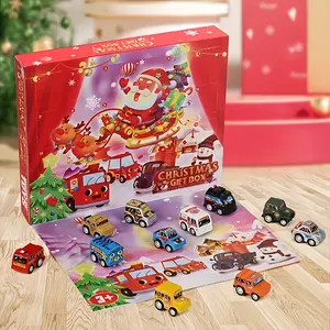 1 Piece Advent Calendar 2025, with 24 Pull-Back Cars Countdown to Christmas, Car 24-Day Christmas Countdown Set, Car 24-Day Countdown Gift