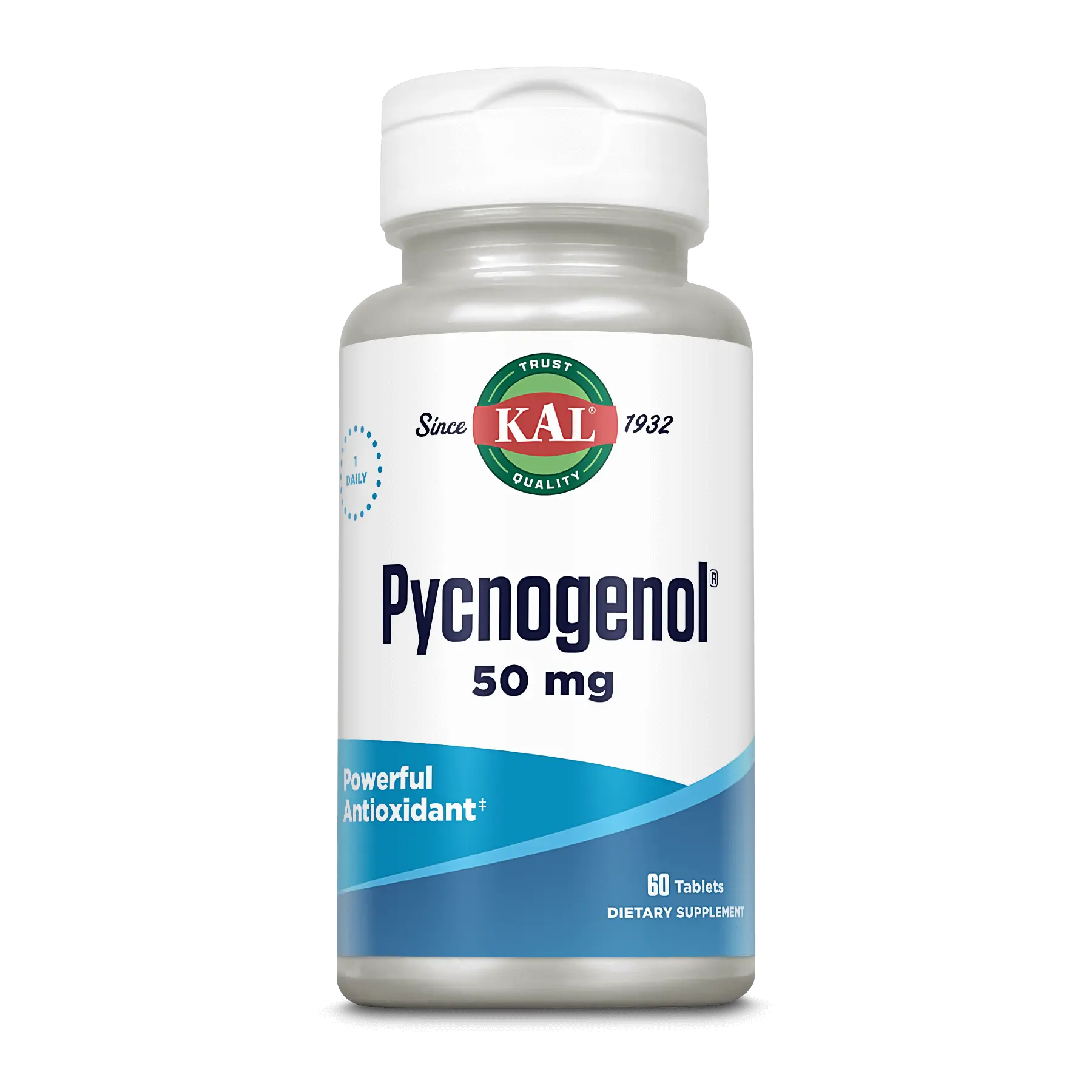 KAL Pycnogenol Tablets 50mg - Powerful Intoxicant - 60 Tablets Dietary Supplement for Healthcare
