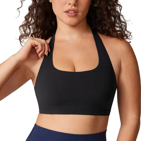 UNISSU Hugcurve Women's Padded Activewear Sports Bra - Modest, Pull-On, Square Neck, Adjustable Switchable Straps (Halter to Racerback Style), 74% Polyamide 26% Lycra Elastane, Free Swing Supportive Yoga-Daily Wear Gym Bra