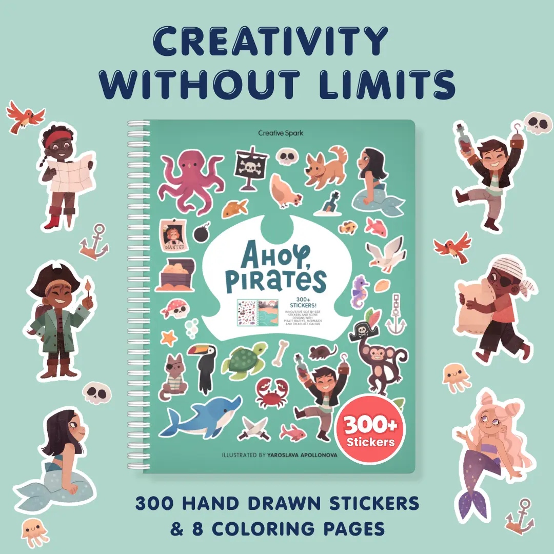 Ahoy Pirates Sticker Book - 300+ Pirate Stickers for Kids halloween fun