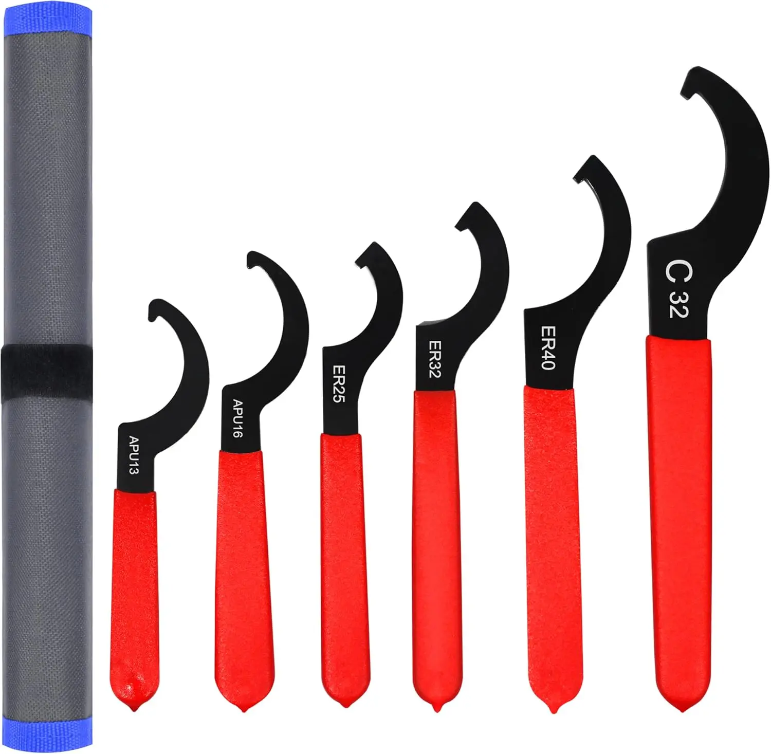 Universal Spanner Wrench Set 6Pcs Steel Adjustable Shock Wrench Coilover Spanner Motorcycle Coil Over Shock Adjustment Tool