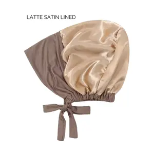 Latte Satin Bonnet Style Under Cap - Elegant Design for Women