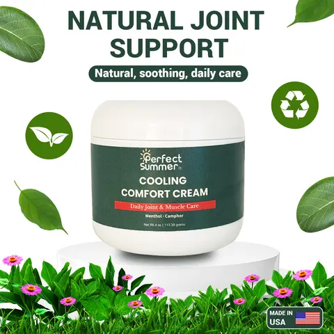 Therapeutic Menthol Pain Relief Cooling Moisturizing Cream - 4oz Treatment for Adults' Knees, Lumbar Spine, Neck with Camphor, Copper Tripeptide-01, Capsaicin, Clove Oil, Sunflower Seed Oil
