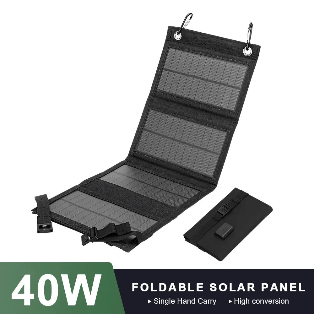 Portable Foldable Folding Solar Panel Monocrystalline Solar Panels Usb 24V Charger Outdoor Camping Waterproof High-Power