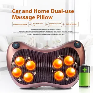Rechargeable Electric Shiatsu Massage Pillow with Heat, Neck Back Leg and Shoulder Pain Relief, Portable Cordless and Ultra Soft for Home, Office and Car Use,Black  Shiatsu Massage Pillow with Heat, Neck Back Leg and Shoulder Leg Pain Relief,Ultra Soft fo