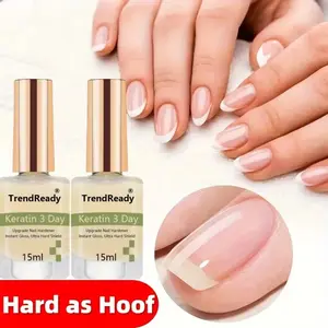 2Bottles 15ml Nail Hardener - Infused with Vitamin E & Keratin to Fortify Weak, Brittle Nails & Prevent Splitting, Nail Glue, Manicure Enhancements, DIY Gel Polish for Home Salon, Nail Art Supplies, Halloween, Nail Polish for Real Nails, Christmas Gifts