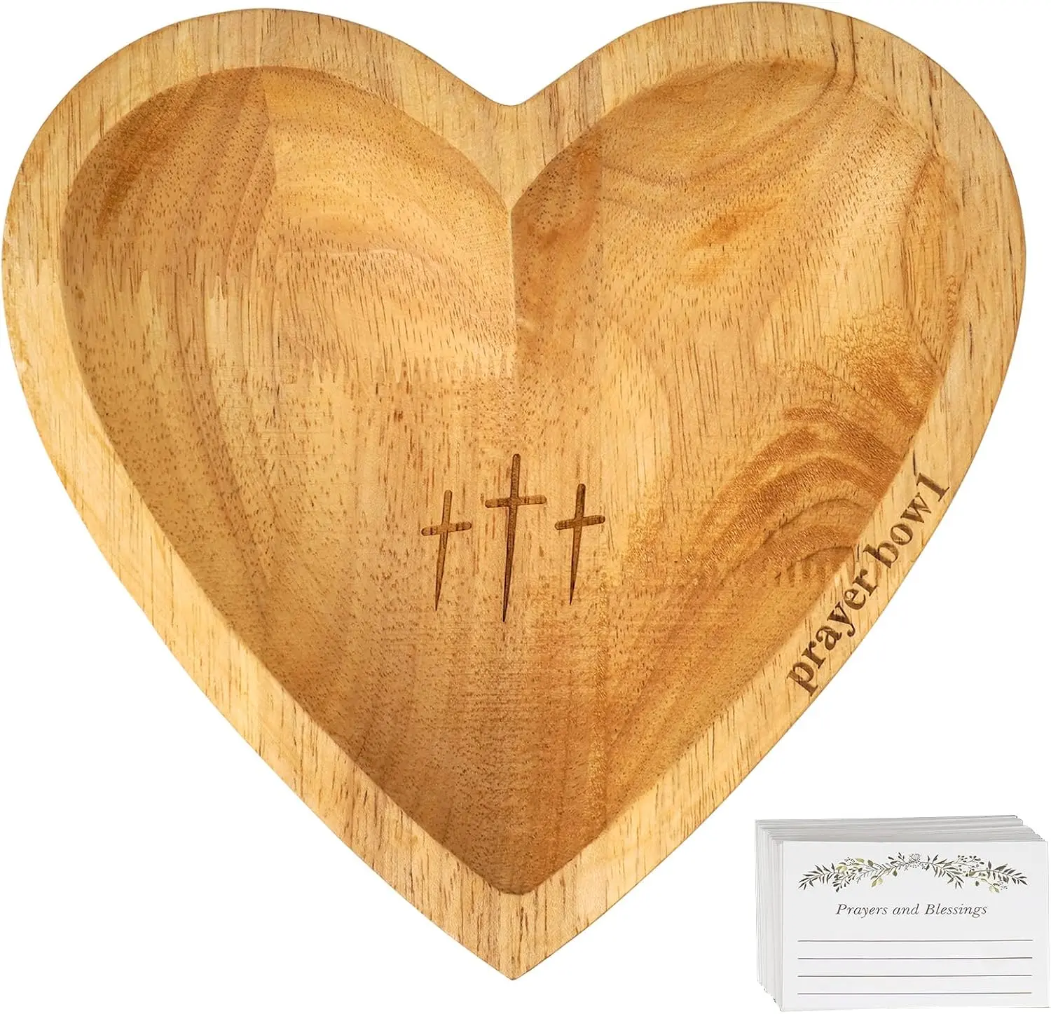 Heart Prayer Bowl,Heart Shaped Wooden Bowl,Wood Decorative Bowls MaiQidd