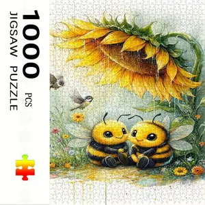 1000 Piece Jigsaw Puzzle Under Sunflower Theme, Large Adult Family Interactive Toy, DIY Home Decor Brain Challenge, Perfect Gift for Adults & Families, Bee