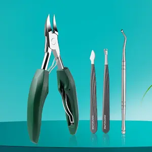 German Style Nail Clippers Set, Thick Toe Nippers, Sharp Eagle Beak Scissors, Pedicure Tool Kit, 4 Piece Foot Care Set