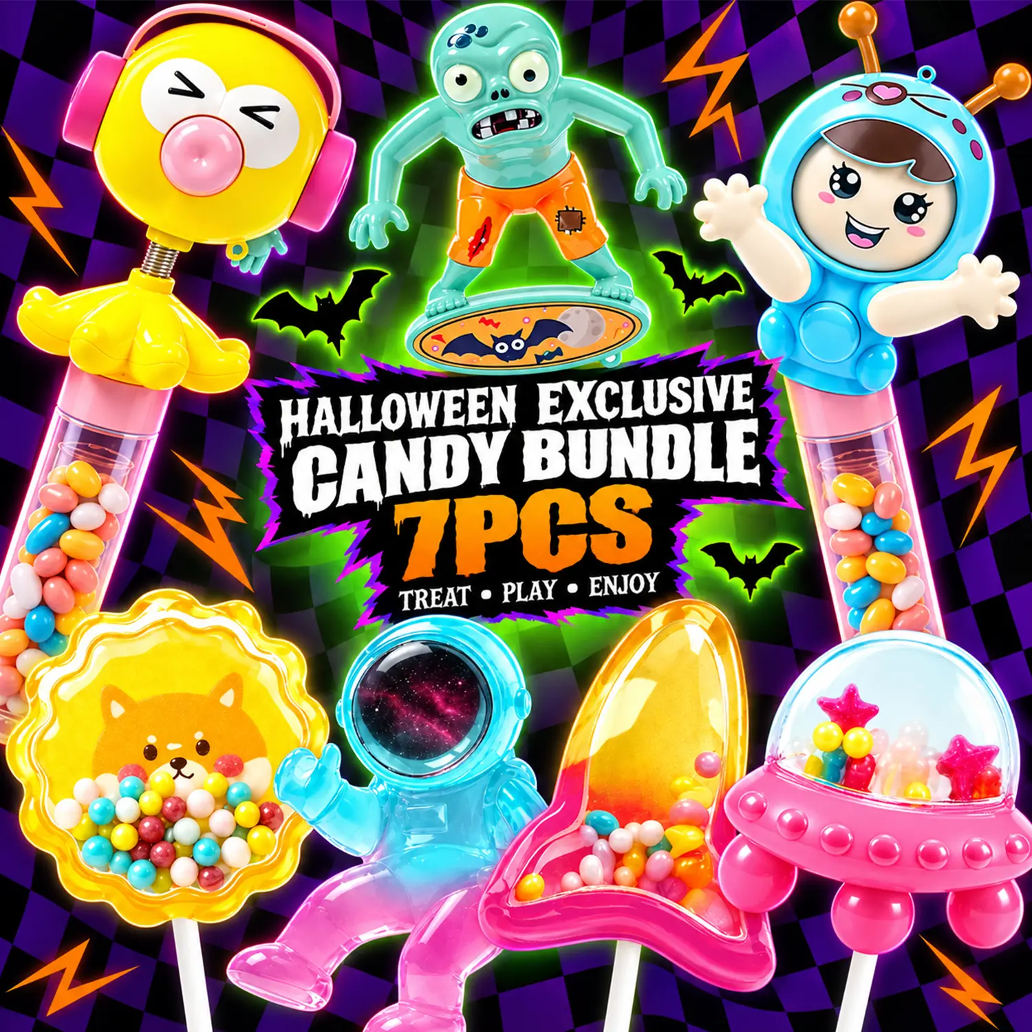 [Free Gift]Candy Master 5D Lollipops | Handcrafted Candy, Zero Fat Guilt-Free Snacks, Viral Visual & Sound Party Treats, Shake, Sound & Enjoy,Halloween Party Favors, Goodie Bag Stuffers