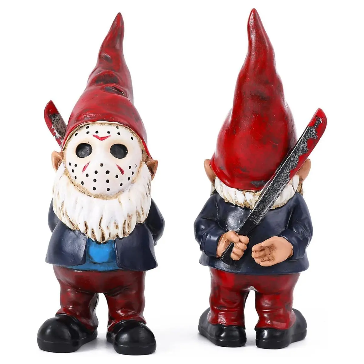 Halloween Garden Gnome Statue – Spooky Outdoor Horror Decor for Yard & Garden